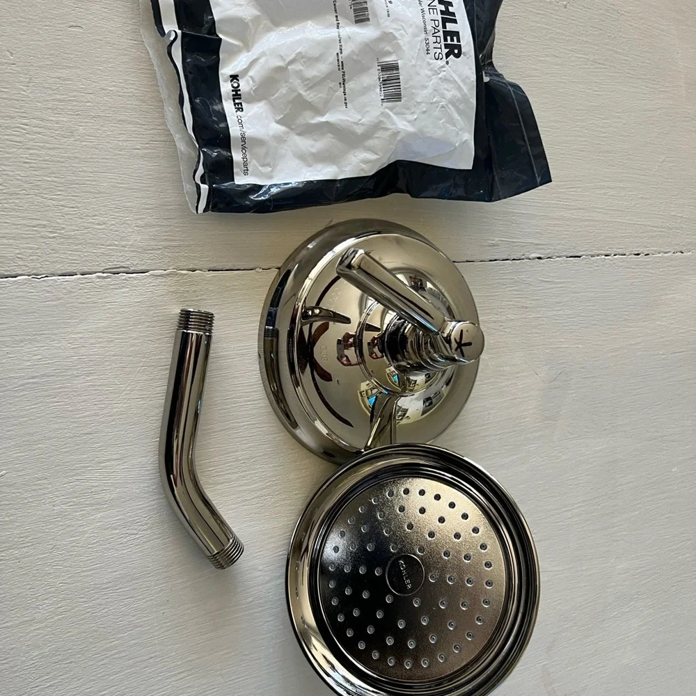 New Kohler Devonshire Vibrant Polished Nickel Showerhead Bathroom Fixture/handle